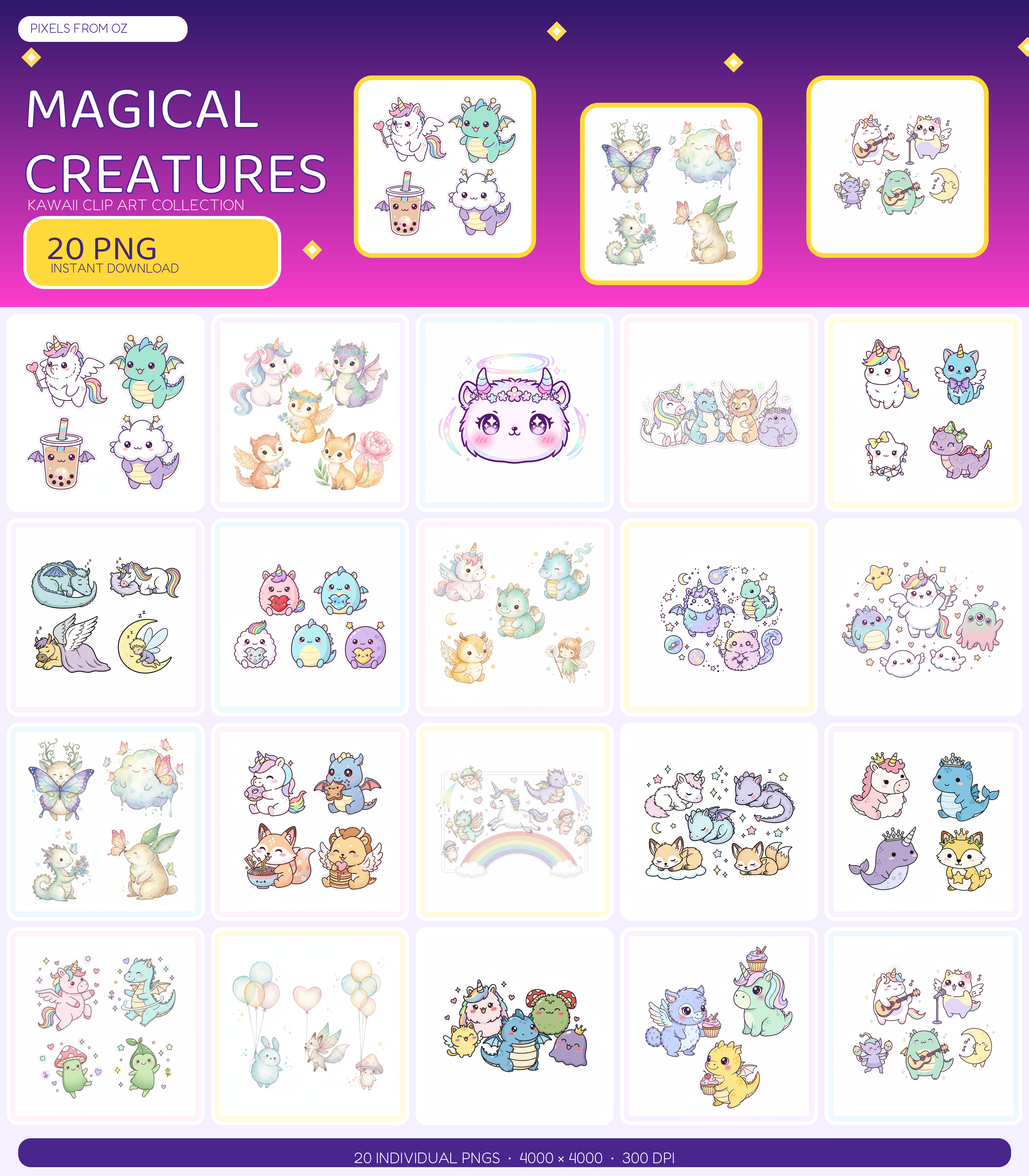 Magical Creatures PNG clip art collection
